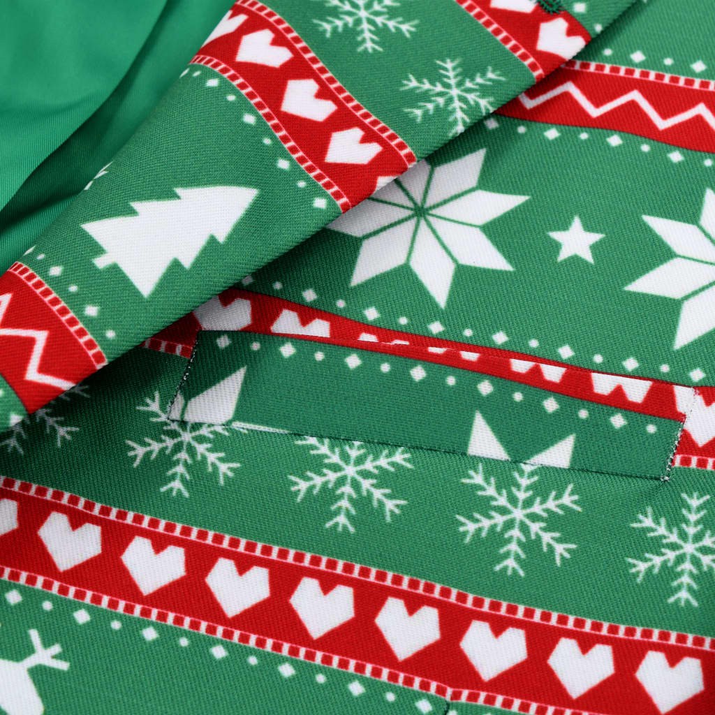 2 Piece Mens Christmas Suit with Tie Size 54 Festive Green